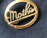Vintage Gold Tone Oval Mother Brooch Pin Unsigned 1 3/4&quot; wide - $21.49