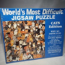 World&#39;s Most Difficult Jigsaw Puzzle Cats Edition 529 Pieces Double Side... - $22.95