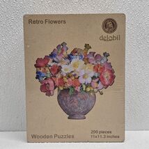 Delobil Flower Vase Wooden Jigsaw Puzzle for Adults 200 Pieces Beautiful... - $39.50