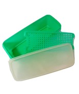 Tupperware Long Container Bread Keeper Refrigerator Celery Crisper Green... - $17.67 CAD
