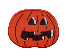 Jack O&#39; Lantern Halloween Embroidered Applique Iron On Patch  3.5&quot; x 2.625&quot; Tric - £6.17 GBP