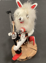 White Wolf Archer Signed by Artist E Burbank Hopi Kachina Doll  Native A... - $88.83
