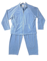 The Tog Shop Tracksuit Women Petite Large Powder Blue Velour Velvet Set ... - £22.65 GBP