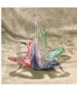 Vintage Murano Italian Handblown Pastel Swirl Glass Centerpiece Basket (... - $93.42 CAD