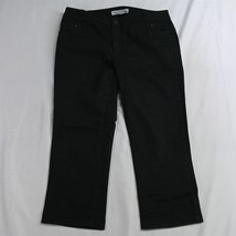 Chico&#39;s 1 / 8 Ultimate Slim Cropped Black Stretch Denim Womens Jeans - $19.49