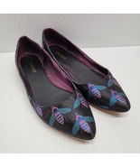 Nine West Women’s Speakup Black Flats Shoes Size 10 Embroidered Bees Pin... - $54.35