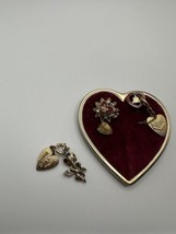 Antique Women of the MOOSE Heart Brooch and Charms - $38.41