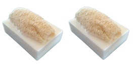 2 Bars Handmade Luffa Embedded Soap Lovespell Loofah Loofa Lufa Goats Milk Soft - £13.39 GBP