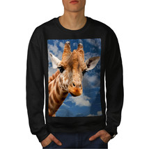 Giraffe Sky Wild Animal Jumper Blue Safari Men Sweatshirt - £14.88 GBP