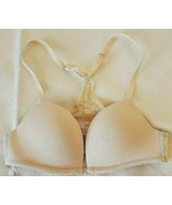 H &amp; M Womens Bra Size US 4 EUR 34 Beige Padded Racerback Front Closure L... - $11.88