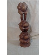 Three Weeping Buddha Wood Carving Carved Sculpture 11.5” Tall - $58.04