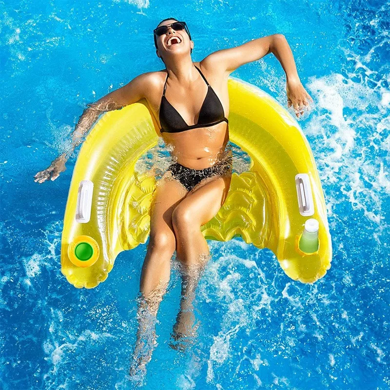 At chair floating swimming pool water chair tube lounger with cup holder backrest water thumb200