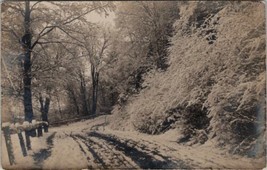 RPPC Winter Scene Beautiful Frozen Snow Ice Covr Trees Country Rd Postcard Z22 - £11.75 GBP