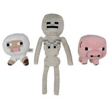 Minecraft Plush Set - Skeleton Jinx, Sheep &amp; Pink Pig - Mojang - £11.19 GBP