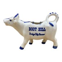 Vintage Delft Porcelain Cow Creamer Boot Hill Dodge City Kansas - $17.81