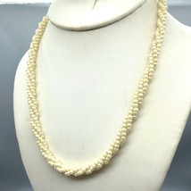 Vintage Faux Pearl Crocheted Rope Necklace, Sweet and Simple Classic for... - £22.42 GBP