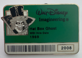 Disney 2008 ID Badge Series Haunted Mansion Hat Box Ghost LE 300 Pin - $29.69