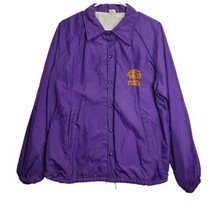 Marquand Zion High School Satin 80&#39;s Purple Button Up Lined Jacket Marqu... - £27.65 GBP