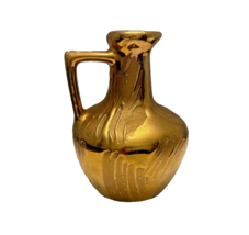 Pitcher Swetye Weeping Gold Decorative Small Ceramic Salem Ohio Vintage 4.25 In - £18.57 GBP