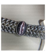 Sterling Silver Mexico Bracelet Unique Purple Cats Eye 925 Jewelry - $183.03