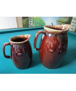 1960&#39;s Vintage Brown Drip HULL 2 Pitcher JUGS Oven Proof [TP6] - €80,69 EUR