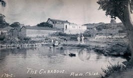 Vintage Photo; Sailors Watching Caribou &quot;Water Buffalo&quot;; Amoy,China;Circa 1912 - £11.71 GBP