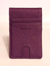 Minimalist Women&#39;s Wallet Credit Card Holder Purple Slim Design Flip Bi-... - $177.27 MXN