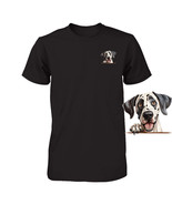 Funny Great Dane Dog Peeking Pocket Tshirt Cute Puppy Dog Lover Tee Prin... - $18.36+