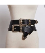 New Fall Fashion 2024 PU Double Buckle Elastic Wide High Faahion Belt - $37.39