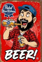Pabst Blue Ribbon Beer Retro Vintage Sign 8x12 inches  Mancave Garage pp - $452.20 MXN