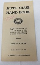 Auto Club of Missouri Handbook AAA Rules Services Guide 1955 - £15.18 GBP