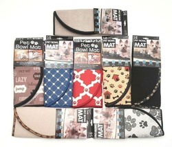 Pet Bowl Microfiber Dog/Cat Anti-Skid Bump Mat Protect Floors Choose Color - £11.25 GBP