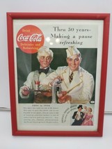 1936 Coca-Cola~Vintage Magazine Ad~Pause that Refreshes~1886-1936 in frame Good  - £27.32 GBP
