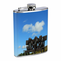 Monkey See Hear Speak Em1 8oz Stainless Steel Flask Drinking Whiskey Liquor - $14.80