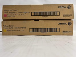2 Genuine Xerox WC 7120,7125,7220 Magenta &amp; Yellow Toners 006R01458, 006... - $128.00