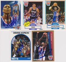 New Jersey Nets Signed Lot of (5) Trading Cards - Coleman, Theus, Shakle... - $14.99