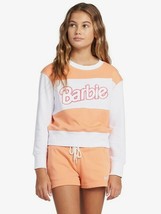 ROXY x Barbie This World Crew Sweatshirt Girls Stripe Orange / White ( 12/L ) - £72.32 GBP