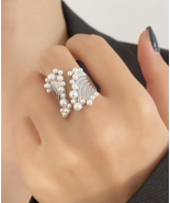 Pearl twist silver ring - $14.11