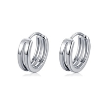 925 Silver Plated Silver Hoop Earrings for Men Women - £8.75 GBP