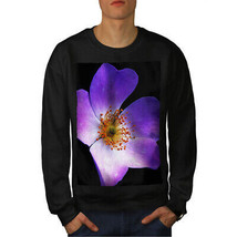 Wellcoda Violet Flower Art Mens Sweatshirt, Purple Casual Pullover Jumper - £24.08 GBP+