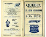 1920&#39;s Blue Buses Tour Booklet Quebec City of Champlain and St Anne De B... - £32.76 GBP