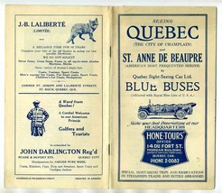 1920&#39;s Blue Buses Tour Booklet Quebec City of Champlain and St Anne De Beaupre - £32.71 GBP