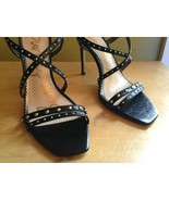 NEW! Sam Edelman Black Studded Leather LENNOX Heels Stiletto Sandals 10 ... - £66.49 GBP