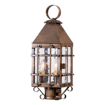 Irvins Country Tinware Barn Outdoor Post Light in Solid Weathered Brass - £295.99 GBP