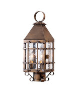 Irvins Country Tinware Barn Outdoor Post Light in Solid Weathered Brass - £295.50 GBP