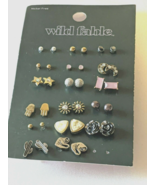 Wild Fable Nickel Free Earrings 17 Pairs Cactus Flower Balls Moon Star NEW - £8.47 GBP