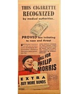 1944 PHILIP MORRIS-BUY MORE WAR BONDS-Cigarette-Soliders-Vintage Print A... - $15.94 CAD