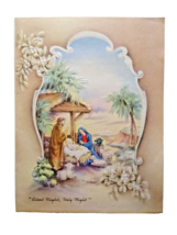 Religious Christmas Greeting Card 1945 Silent Night Holy Night Baby Jesus Sleep - £6.96 GBP