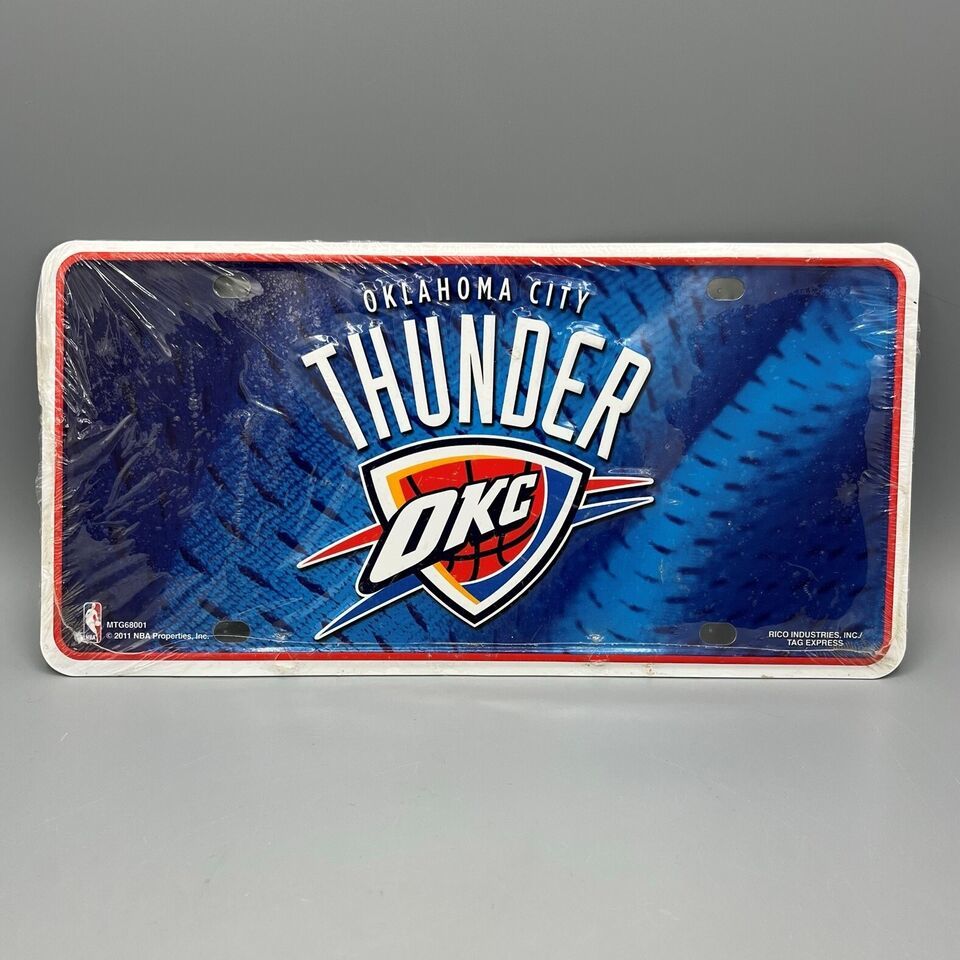 Oklahoma City Thunder OKC Logo Front License Plate NBA 2011 Rico Industries - $19.79