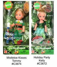 Barbie Kelly Club Ornaments Holiday Party Kelly &amp; Mistletoe Kisses Tommy Dolls - £18.66 GBP